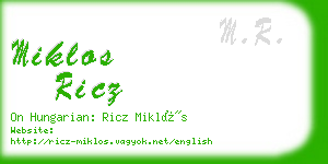 miklos ricz business card